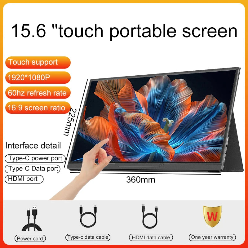 Moniteur Portable 15,6" Full HD IPS – Écran Secondaire