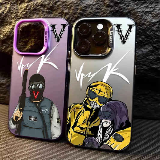 Coque Matelassée Antichoc pour iPhone avec Finition Plating