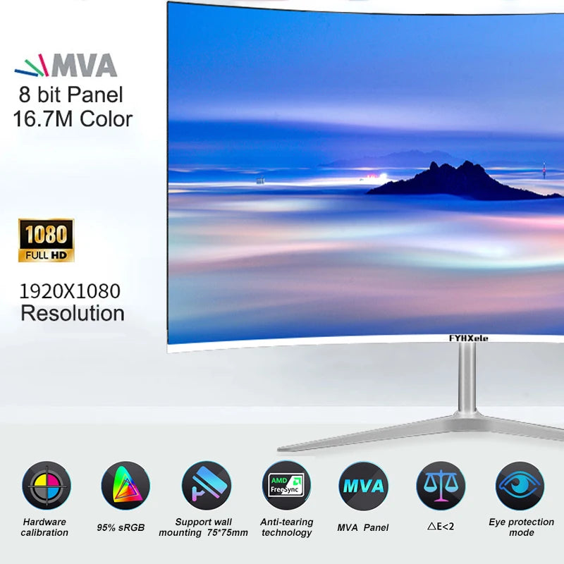 Écran PC Courbe 24" Full HD 75 Hz Sans Bordure